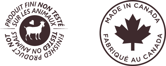 Fabriqué au Canada - Produit fini nom testé sur les animaux